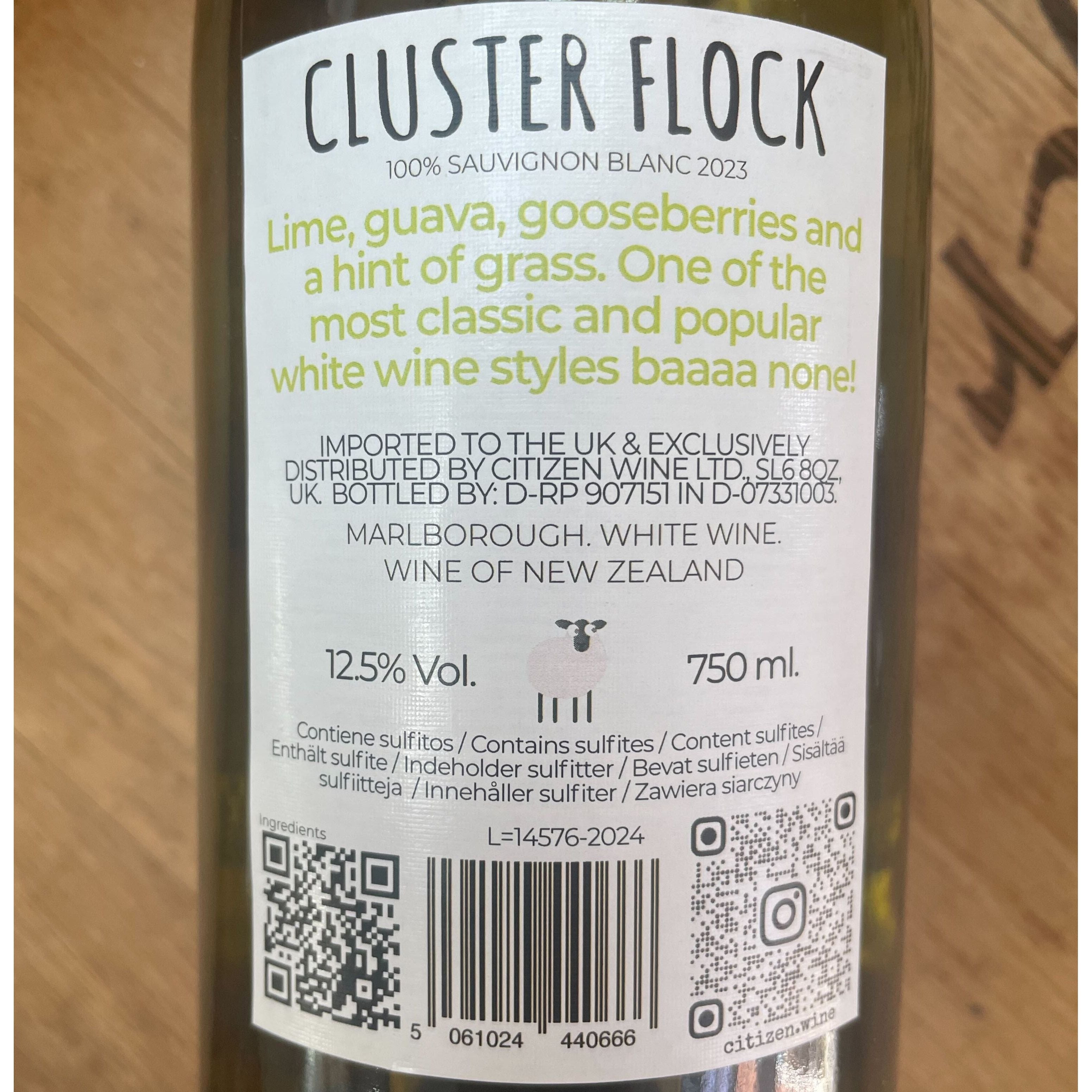 Citizen Wine Cluster Flock Sauvignon Blanc Marlborough 2023