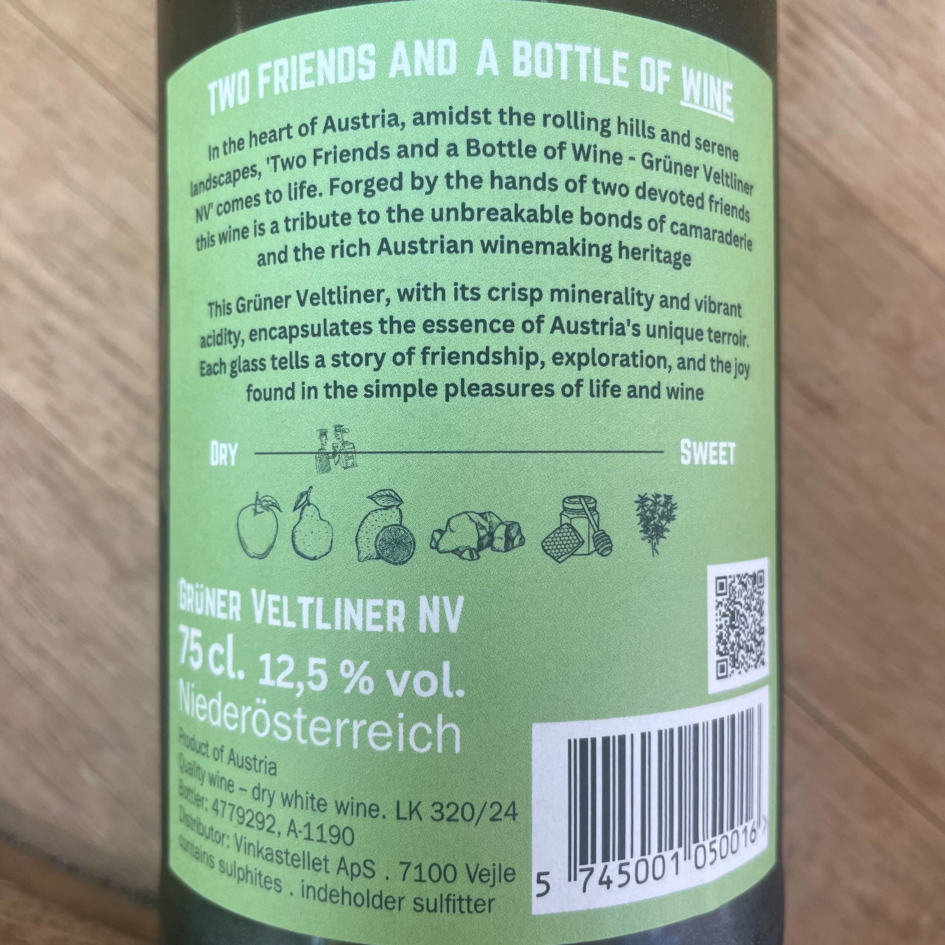 Two Friends and a Bottle of Wine Grüner Veltliner N.V.